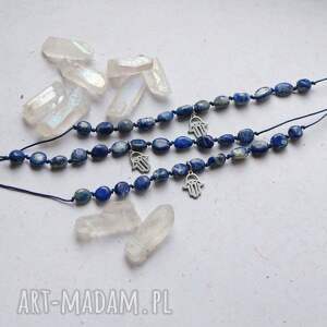 handmade ochrona, optymizm - lapis lazuli & hamsa