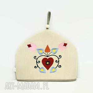 kubki haftowany ocieplacz osłonka na dzbanek kubek czajnik 32x26cm rękodzieło