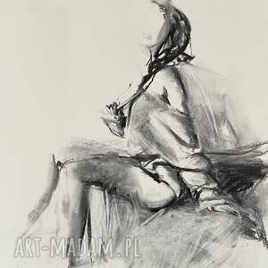 szkic kobiety - 70x70, kobieta plakat obraz kobieta salonu, grafika