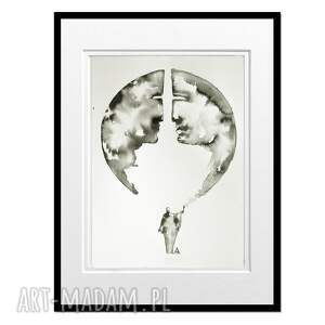 See me II, grafika obraz malowany tuszem