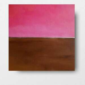 różowo - brązowa abstrakcja ze srebrem obraz akrylowy formatu 40/40 cm