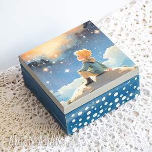 pudełko drewniane - mały marzyciel - chłopiec, urodziny chłopca, boże