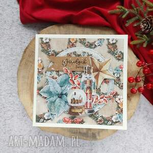 kartka świąteczna - boże narodzenie, święta, prezent scrapbooking