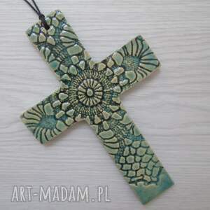 handmade dekoracje krzyżyk ceramiczny
