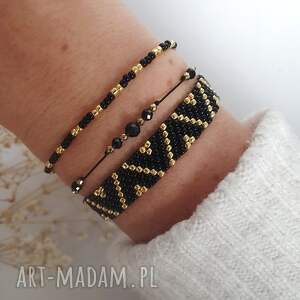 komplet bransoletek z turmalinem bransoletki boho, zestaw upominkowy biżuteria