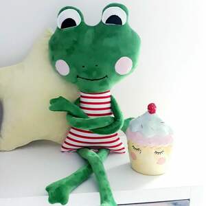 handmade dla dziecka duża przytulanka żaba żabka z imieniem dziecka