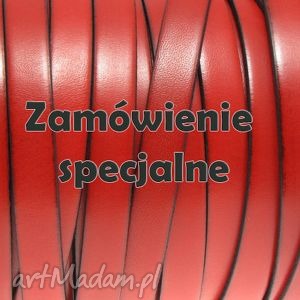 biżuteria zamówienie specjalne zaliczkowe, skóra, czerwona, rzemień, srebro