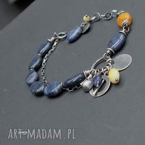 bursztyn bransoletka, dumortieryt biżuteria