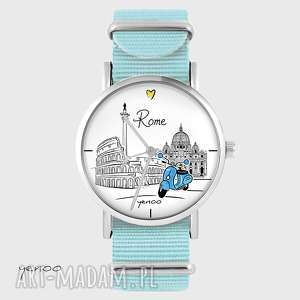 zegarek, bransoletka - rzym niebieski, nato, unikatowy upominek zegarki