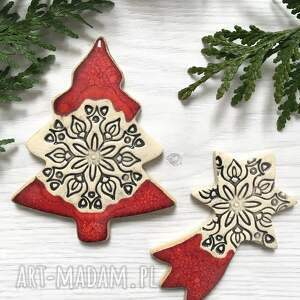 choinka i gwiazdka zestaw magnesów, magnesy świąteczne, dekoracje świąteczne