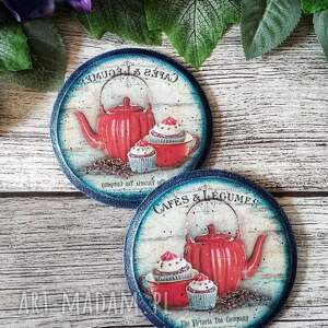 Dekoracyjne podkładki decoupage, vintage, kawa