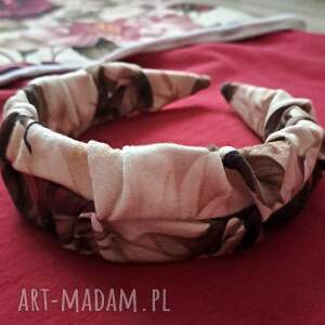 upominki na święta Opaska. Piwonie bordo. Handmade