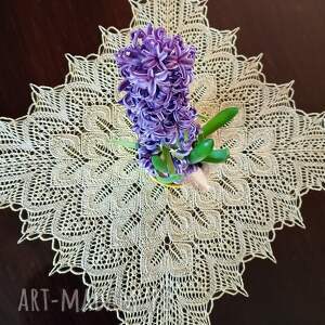 ArteDania: Serwetka na drutach w kolorze jasnego złota, kwadrat, koronkowa obrus, bieżnik, podkładka