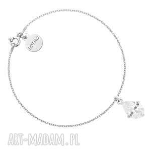 Srebrna bransoletka z cyrkonią, kryształ, srebro