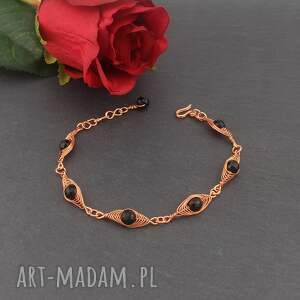 z miedzi z onyksem dla kobiety, bransoletka miedź