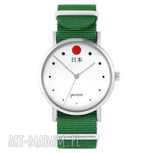 handmade zegarki zegarek - japonia - zielony, nylonowy