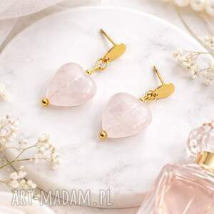 kolczyki serduszka z kryształu górskiego