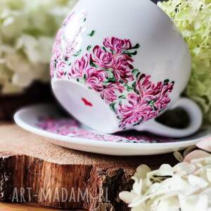 kubki filiżanka do kawy z kwiatowym wzorem w magnolie na prezent