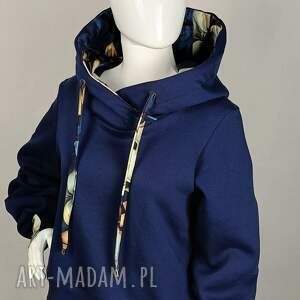 Bluza damska z kapturem SELIN GRANATOWA(Z MESZKIEM)