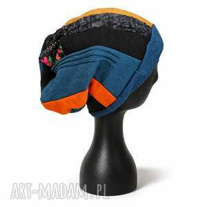 Czapka patchworkowa Smerfetka na podszewce - handmade