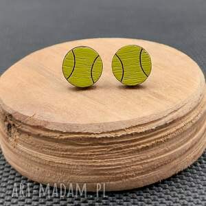 kolczyki drewniane tenis