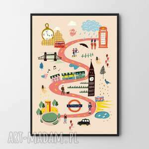 hogstudio plakat obraz ilustracja londynu B2 - 50x70 cm, mapa