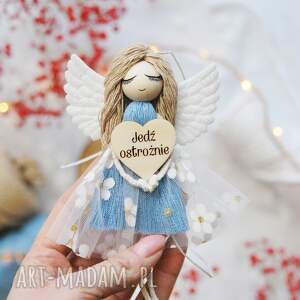 Prezent Zawieszka do samochodu Aniołek - Jedź ostrożnie - niebieski