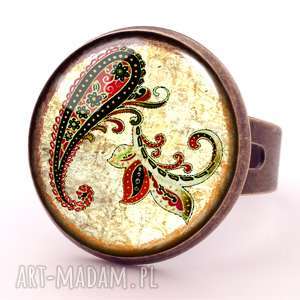 orientalna podróż - pierścionek regulowany, nerkowce, elegancki