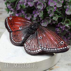 handmade ozdoby do włosów duża spinka do włosów - bordowy motyl