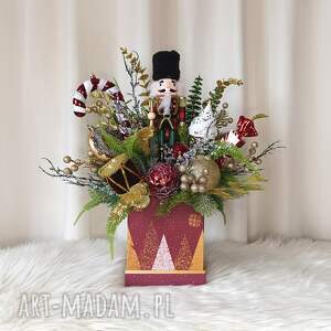 pomysł na upominek Elegancka dekoracja na Boże Narodzenie z dziadkiem