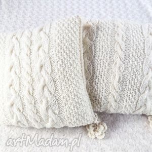 ręczne wykonanie poduszki poduszki robione ręcznie wełna 40x40 cm 2szt