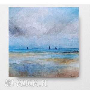 Oryginalna akwarela morza 20x20 cm