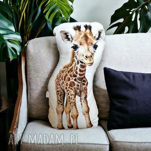 handmade poduszki poduszka żyrafka z żyrafą, ozdobna do salonu przytulanka dla dziecka