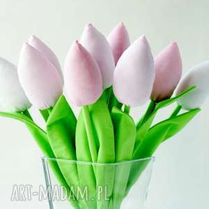 ręcznie zrobione dekoracje tulipany - bukiet 10 szt. Bawełnianych kwiatów