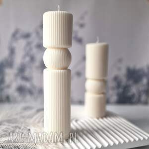 świeca sojowa pillar no 1, świecznik, rękodzieło handmade świeczka