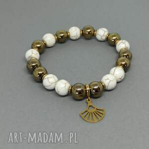antiqua - howlit i hematyt bransoletka z kamieni naturalnych biżuteria