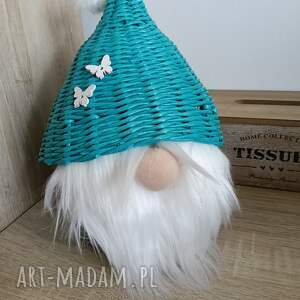 pomysły na prezenty na święta Krasnal otwierany, wiklina papierowa