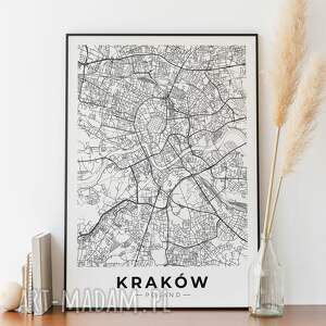 plakat mapa krakowa - format 61x91 cm