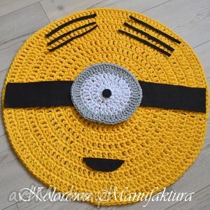 dywan bawełniany minionki 80cm ze sznurka minione, dzieci pokój, salon