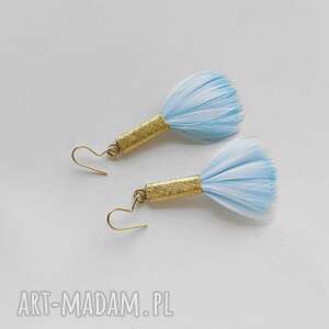 piórko kolczyki mosiądz, zmatowione, święta