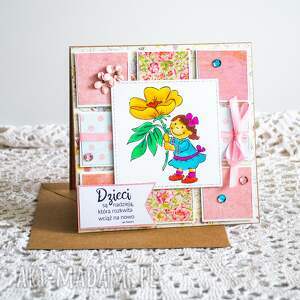 ręczne wykonanie scrapbooking kartki kartka dla nauczycielki - dzieci są nadzieją, która