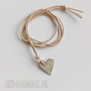 prezent na święta, serduszko wisiorek, alpaka zmatowione, serce