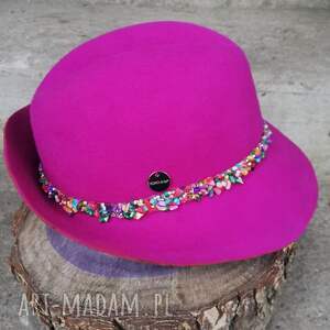handmade kapelusze fuksjowy kapelusz