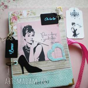 handmade retro notatnik dla miłośniczek niezapomnianej audrey:)