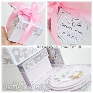 handmade scrapbooking kartki exploding box - pudełeczko na podarunek