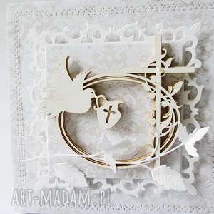 handmade scrapbooking kartki chrzest - w pudełku