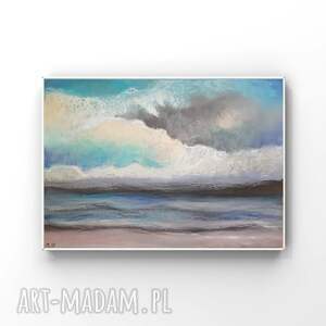 morze - praca formatu A5, papier, pastele olejne, kredki, unikalny