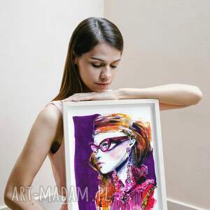 wydruk artystyczny A3 portret fashion, plakat, ilustracja modowa, dekoracje