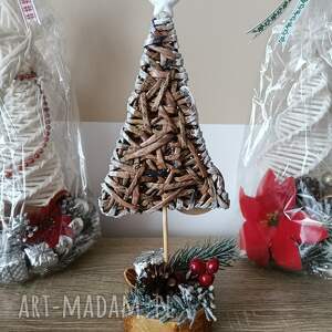 prezent pod choinkę Choinka oplatanka stojąca, wiklina papierowa