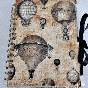 dziennik podróży notatnik pamiętnik vintage, balon baloons
